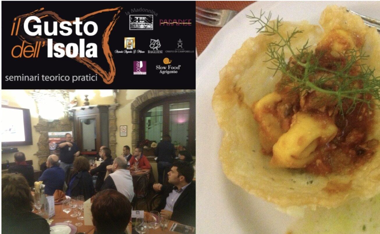 Locandina de Il Gusto dell'Isola, seminari teorico-pratici con Slow Food Agrigento