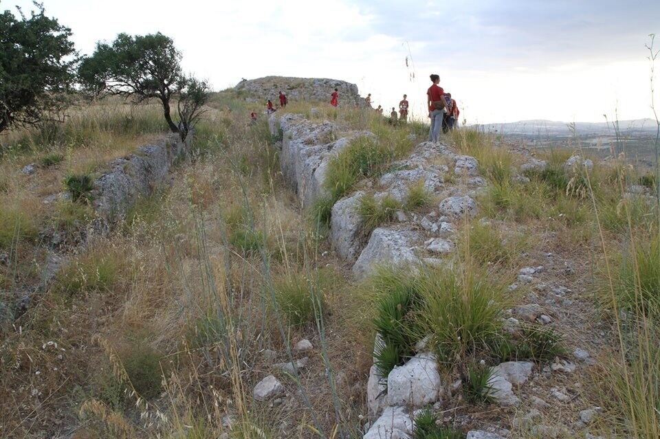 Partecipanti al campo archeologico durante il survey in contrada Gibbesi, Naro