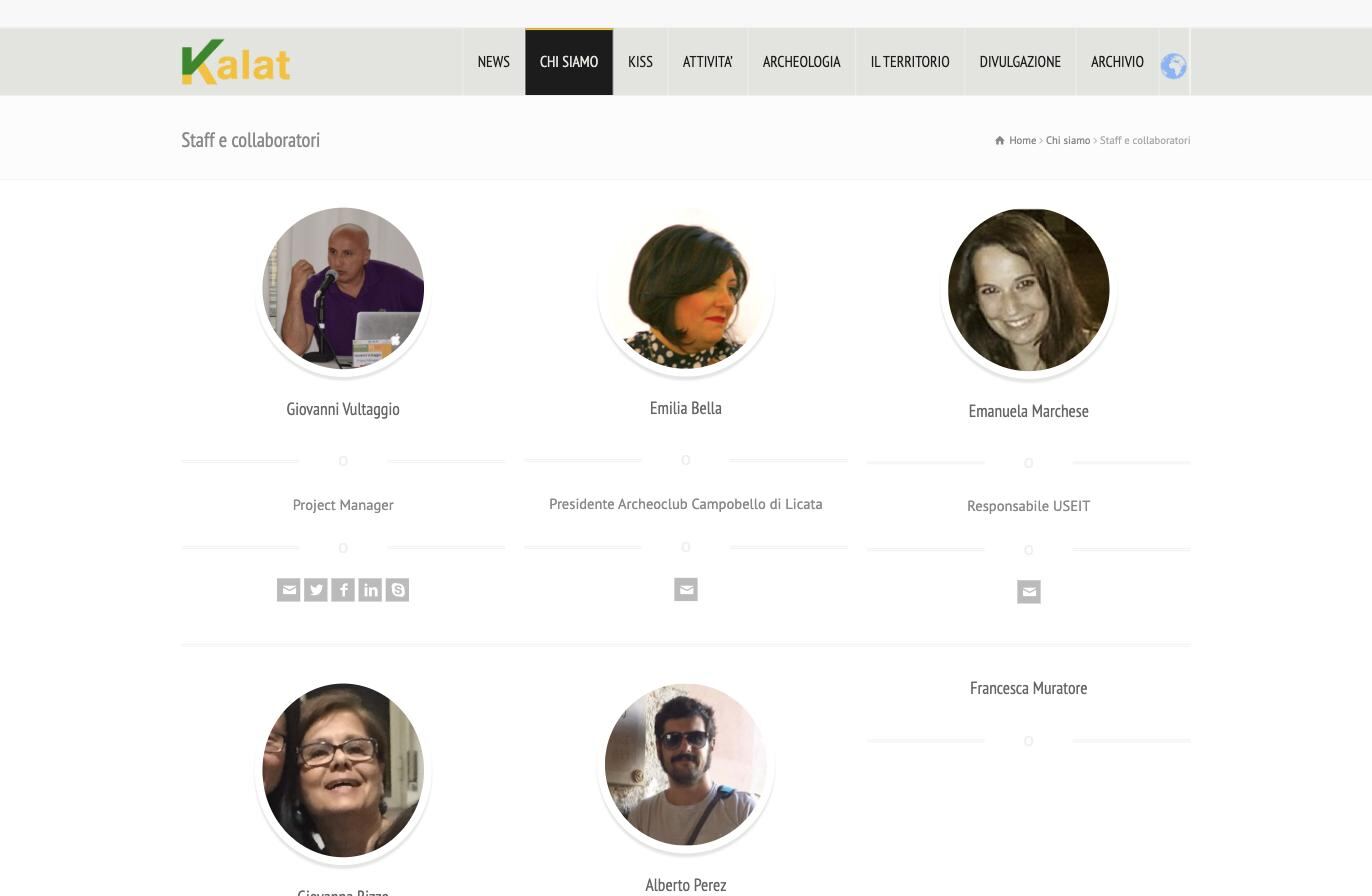 Foto dello staff del Progetto Kalat: Giovanni Vultaggio, Emilia Bella, Emanuela Marchese e collaboratori